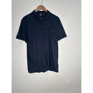 Hugo Boss Navy Short-Sleeve Button Down Shirt Size XL Slim Fit – Pocket Detail S